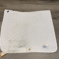 Quilt Dressage Saddle Pad *gc, older, dingy, cut tabs, mnr hair, stains, rubs, pills
