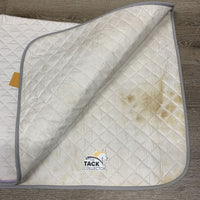 Quilt Dressage Saddle Pad, piping *gc, hair, stained, rubs