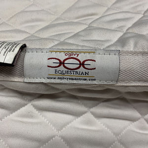 Quilt Dressage Saddle Pad, piping *gc, hair, stained, rubs