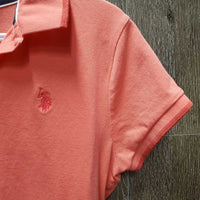 SS Polo Shirt, Buttons *gc, faded, puckered embroidery
