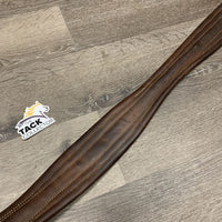 Thick Leather Girth *fair, older, clean, stains, hair, edges: torn/split, split - torn edges, dry, stiff, deep creases
