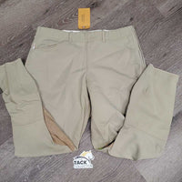 Side Zip Breeches *gc/fair, undone stitching, discolored seat & legs, older, v.puckered/wavy seams
