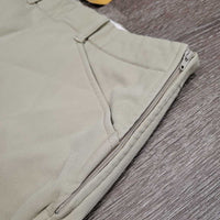 Side Zip Breeches *gc/fair, undone stitching, discolored seat & legs, older, v.puckered/wavy seams
