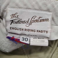 Side Zip Breeches *gc/fair, undone stitching, discolored seat & legs, older, v.puckered/wavy seams
