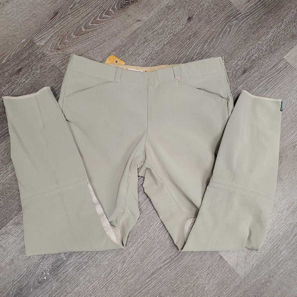 Side Zip Breeches *gc, mnr stains, repairs, snags, pills, older, hairy velcro, undone seam stitching