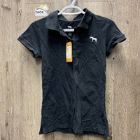 SS Polo Shirt, 1/4 Button Up *gc, hairy, faded, pits, mnr rubs & threads
