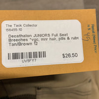 JUNIORS Full Seat Breeches *vgc, mnr hair, pills & rubs
