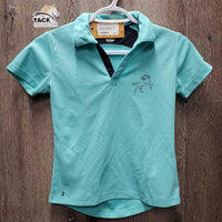 JUNIORS SS V Neck Polo Shirt *gc, mnr rubs, hair, dirt?stains
