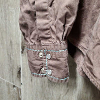 LS Western Shirt, snaps, embroidered *vgc, mnr hair & wrinkled

