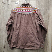 LS Western Shirt, snaps, embroidered *vgc, mnr hair & wrinkled
