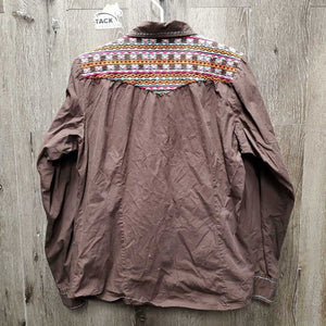 LS Western Shirt, snaps, embroidered *vgc, mnr hair & wrinkled