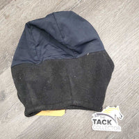 Lycra & Fleece Winter Helmet Cover *gc/fair, dirt, hair, stains, faded, clumpy, older
