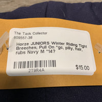 JUNIORS Winter Riding Tight Breeches, Pull On *gc, pilly, hair, rubs
