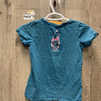 JUNIORS SS Shirt "Unicorn" *gc, cracking design, mnr stain
