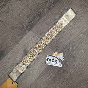 Wide Bling Browband *fair, cracked, peeling, stains, popped bling