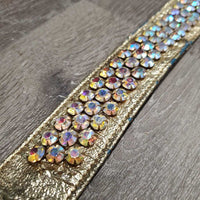 Wide Bling Browband *fair, cracked, peeling, stains, popped bling