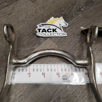 LS Tongue Relief High Port Hvy Western Curb Bit, engraved sides *gc, dirt, film, rust, scrapes, residue
