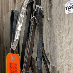 Rsd Padded Bridle, Rubber Reins, Bling *No Flash, gc/fair, v.dirty, tight keepers, stains, mismatched, scraped edges