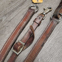 Basket Weave Stamped Leather Western Breast Collar *gc, dirt, dry, crackles, split leather at center ring, rubs, rust, 1 missing strap
