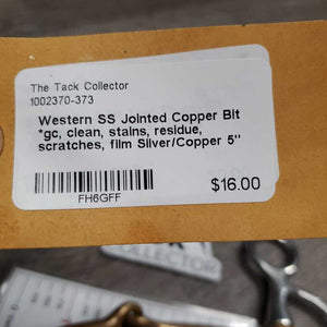 Western SS Jointed Copper Bit *gc, clean, stains, residue, scratches, film