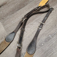 Elastic & Leather Breastplate, snaps *fair/gc, thin sheepskin, xholes, dry, stiff, dirty, scraped edges, faded
