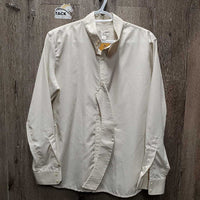 LS Show Shirt, 2 Button Collars *older, seam puckers, gc, mnr loose threads, crinkled collar
