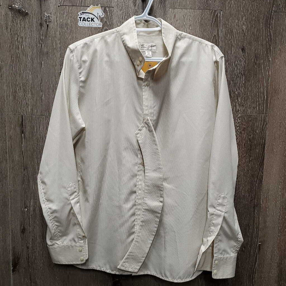 LS Show Shirt, 2 Button Collars *older, seam puckers, gc, mnr loose threads, crinkled collar