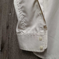 LS Show Shirt, 2 Button Collars *older, seam puckers, gc, mnr loose threads, crinkled collar
