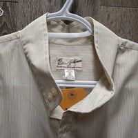 LS Show Shirt, 2 Button Collars *older, seam puckers, gc, mnr loose threads, crinkled collar
