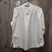 LS Show Shirt, 2 Button Collars *older, seam puckers, gc, mnr loose threads, crinkled collar
