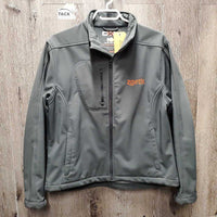 Soft Shell Jacket, Fleece Lined, Zipper "Extreme Trail 2014" *gc, seam puckers, mnr dirt?stain & snags
