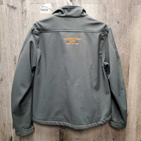 Soft Shell Jacket, Fleece Lined, Zipper "Extreme Trail 2014" *gc, seam puckers, mnr dirt?stain & snags
