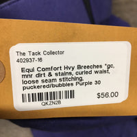 Hvy Breeches *gc, mnr dirt & stains, curled waist, loose seam stitching, puckered/bubbles