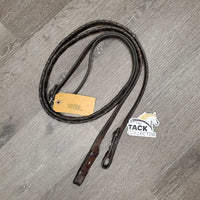 Pr Thick Leather Braided Reins *gc, clean, rubs, stains, faded, creases, stiff/dry loop ends
