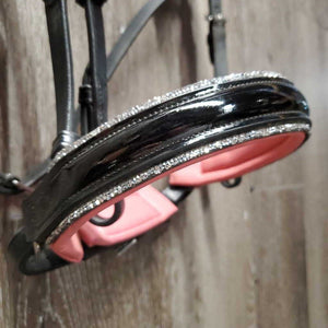 Rsd Padded Monocrown Bridle, Crank, Bling Browband, Glitter edges, Patent Leather *like new, v.mnr dirt, stains & rub