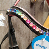 Rsd Padded Monocrown Bridle, Crank, Bling Browband, Glitter edges, Patent Leather *like new, v.mnr dirt, stains & rub