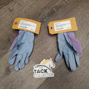 JUNIORS Cloth Riding Gloves *vgc, clean, mnr stains & rubs