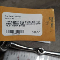 Thin Eggbutt Gag Snaffle Bit *vgc, clean, stains, rubs, scratches
