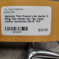 Thin French Link Hunter D Ring, flat center bar *gc, clean, stains, scratches
