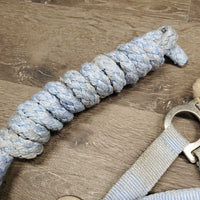 Nylon Halter, Fleece lined, snap, Braided Lead Rope *vgc, stains, older, rust, clean, mnr clumpy
