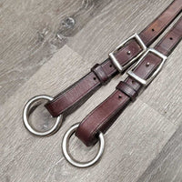 Thick Adjustable Running Martingale Attachment, buckle *vgc, clean, stiff, residue, discolored, mnr scraped edges
