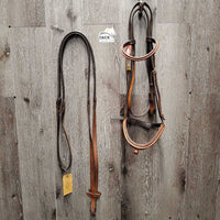 Rsd Bridle, Rubber Reins *No Flash, gc, older, stains, clean, dry, dents, residue, older, stiff
