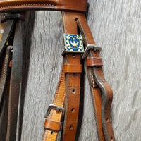 Rsd Bridle, Rubber Reins *No Flash, gc, older, stains, clean, dry, dents, residue, older, stiff
