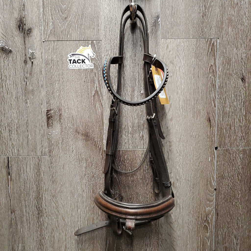 Rsd Padded Bridle, Crank, Bling Browband *vgc, mismatched, No Flash, clean, residue, dirty seams