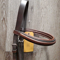 Rsd Padded Figure 8 Bridle, Rsd Rubber Reins *gc, clean, dry, stiff, residue, faded, tight keepers, rubs, dents
