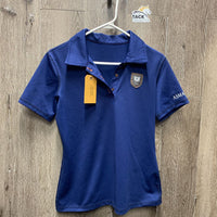 SS Polo Shirt, 1/4 Button Up *gc, mnr hair, seam rubs, v.faded lavel
