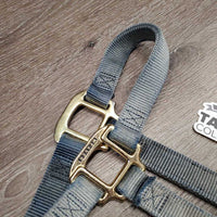 Thick Soft Nylon Halter *gc, faded, mnr frayed holes, scuffed brass
