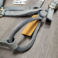 Thick Soft Nylon Halter *gc, faded, mnr frayed holes, scuffed brass
