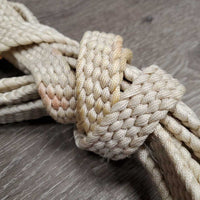 Wide Braided Nylon Cord Western Loop Reins *gc, clean, rubs, dingy, stains, twists, rubs
