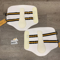 Pr Wrap Around Closed Boots, elastic straps, bag *new, stains
